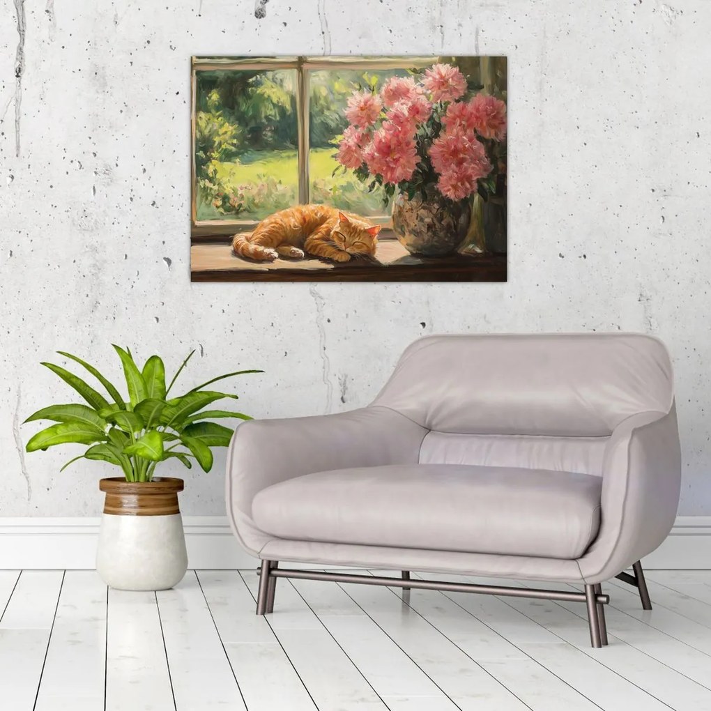 Kép - Macska az ablakban (70x50 cm)