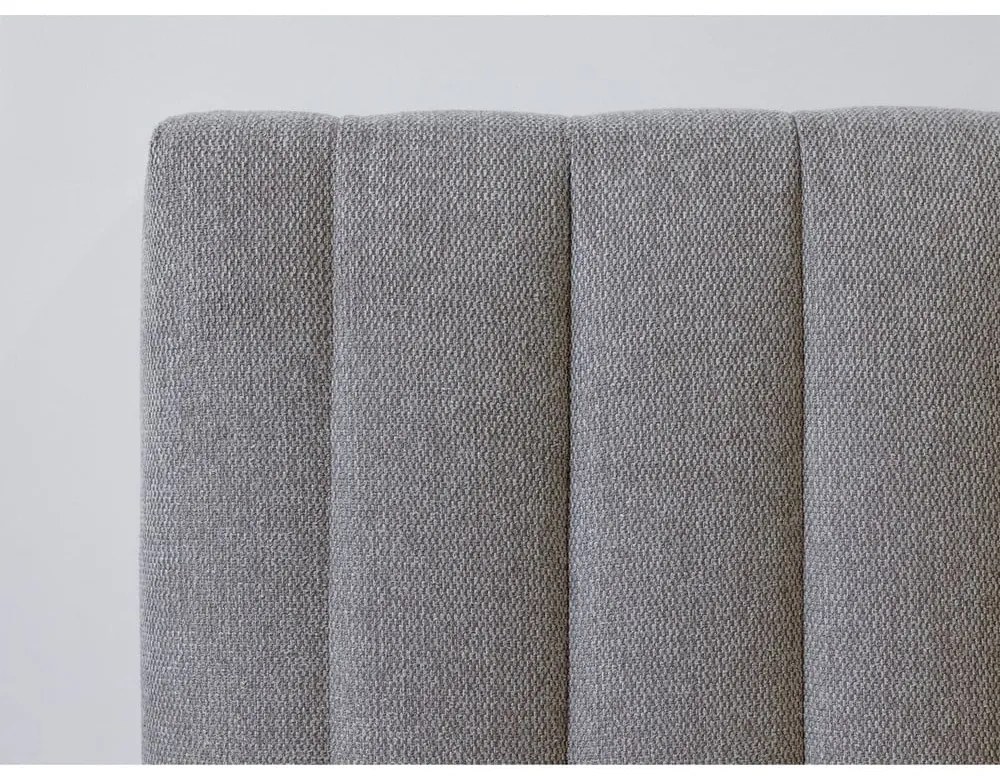 Világosszürke-natúr színű franciaágy ágyráccsal 160x200 cm Oceane – Bobochic Paris