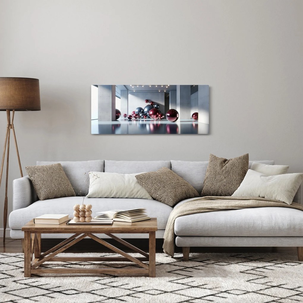 Kép - 3D tér gömbökkel II. (120x50 cm)