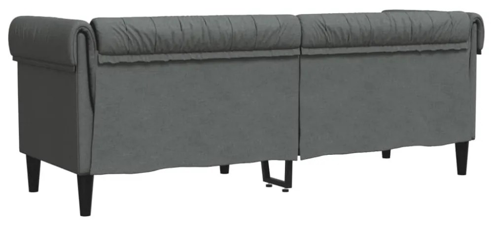 sötétszürke 3 személyes szövet Chesterfield kanapé