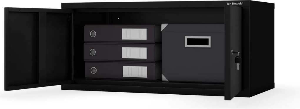 Felső szekrényelem EWA Compact öltözőszekrényhez – 800 x 380 x 400 mm, fekete