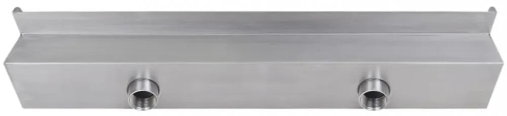 Négyszögletes rozsdamentes acél medence szökőkút LED fényekkel 60 cm