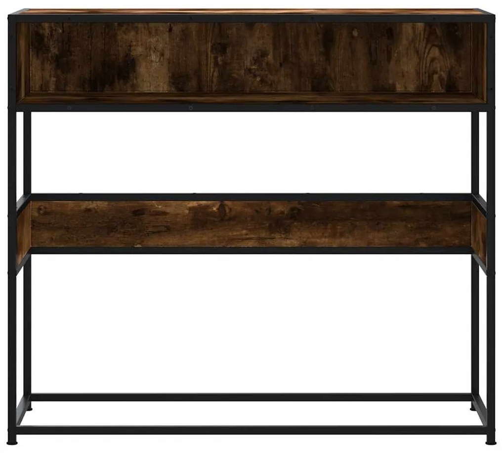 füstös tölgy színű szerelt fa tálalóasztal 90x35x80 cm