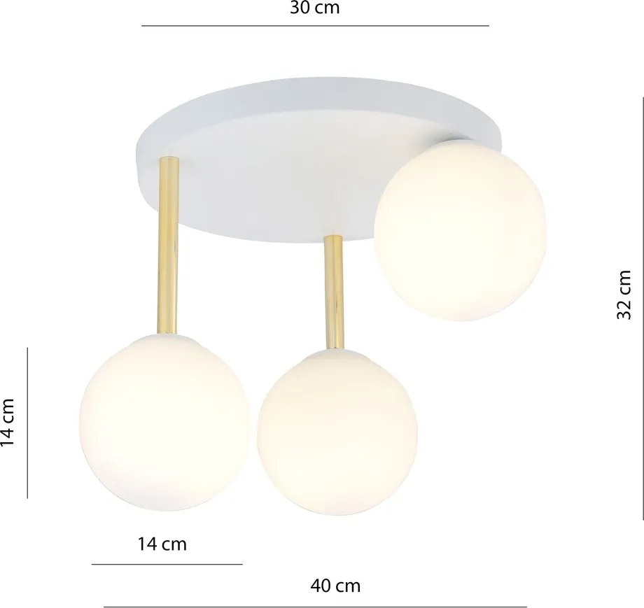 Emibig modern mennyezeti lámpa dolce fehér arany emi1261/3