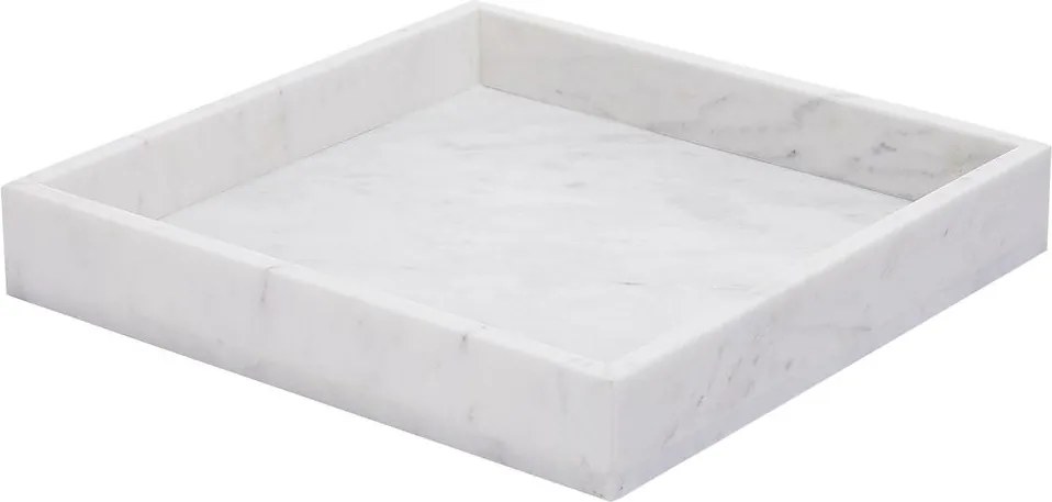 MARBLE márvány tálca, fehér 30 x 30cm