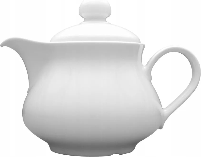 Lubiana Wersal Teáskanna, Fehér Porcelán Teáskanna Fedővel, 400ml