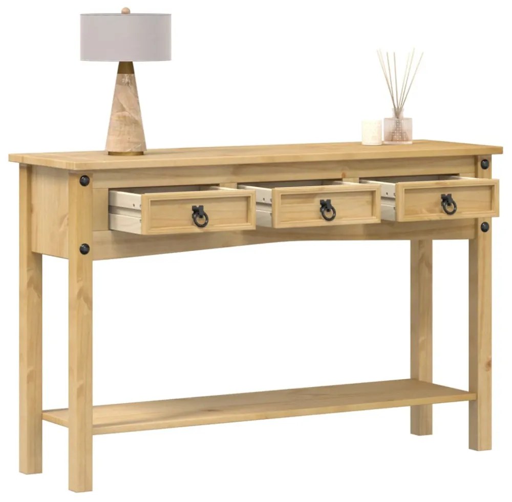 Corona tömör fenyőfa konzolasztal 114 x 34,5 x 73 cm