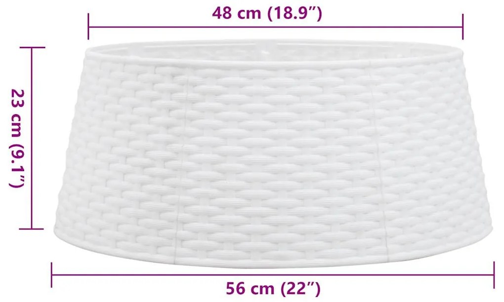 fehér műanyag karácsonyfatalp-takaró Ø56x23 cm