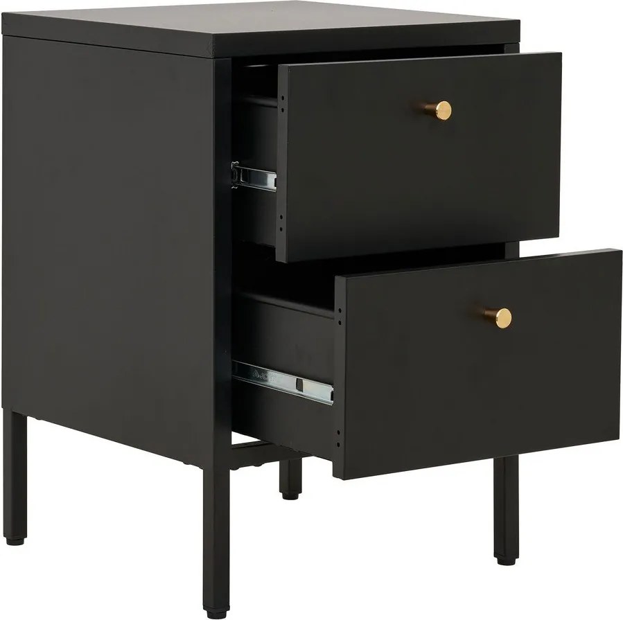 Fekete fém éjjeliszekrény Dalby – House Nordic