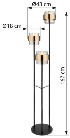 Globo 15560S - Állólámpa MILLEY 3xE27/60W/230V