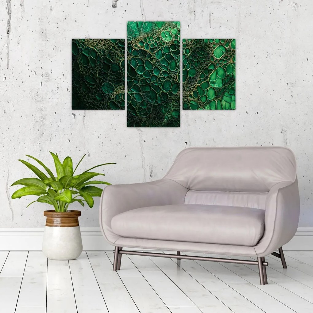 Kép - Zöld mikroszkópos kép (90x60 cm)