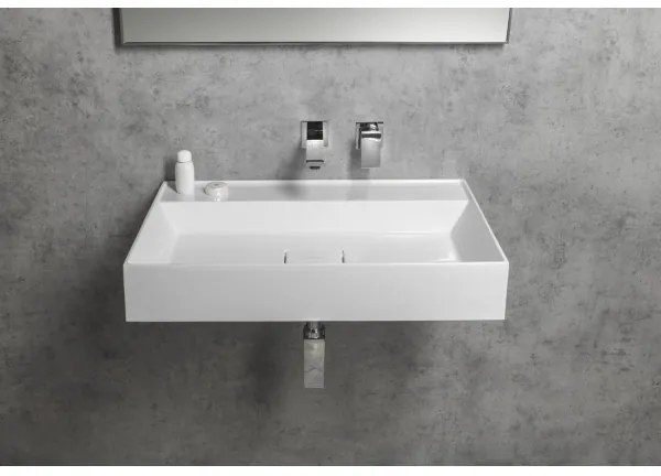 Sapho - Falra szerelhető mosdó GODIVA 68x44 cm márvány/fehér