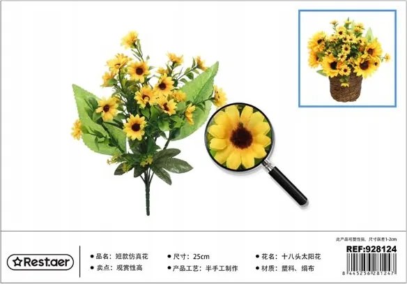 Mesterséges Virágos Napraforgó Csokor 25CM Dekoráció