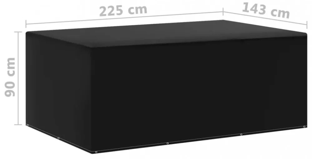 2 db kerti bútor huzat 7 fűzőlyukkal 225 x 143 x 90 cm