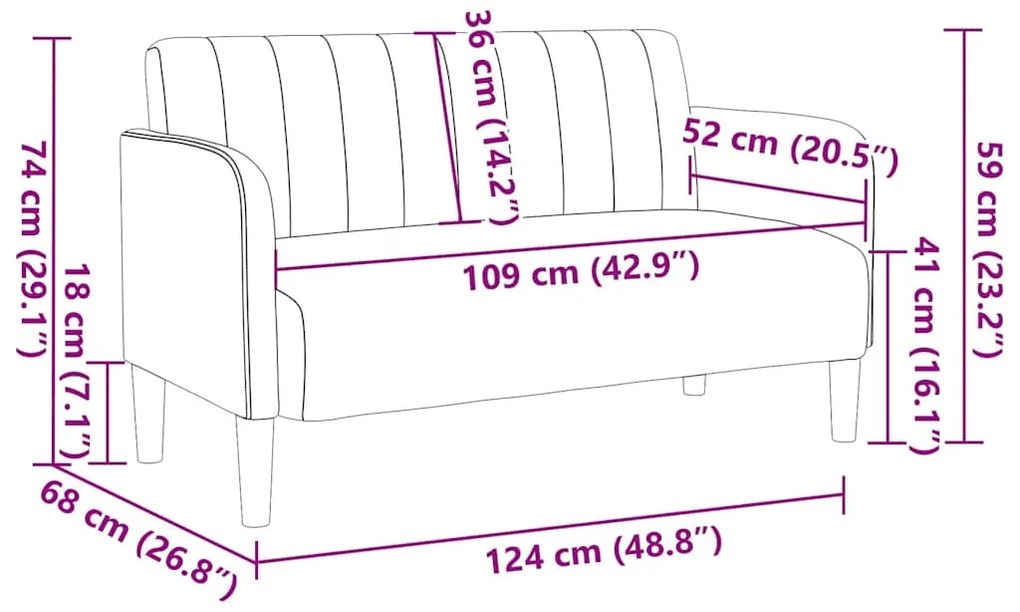 krém bársony loveseat kanapé 109 cm