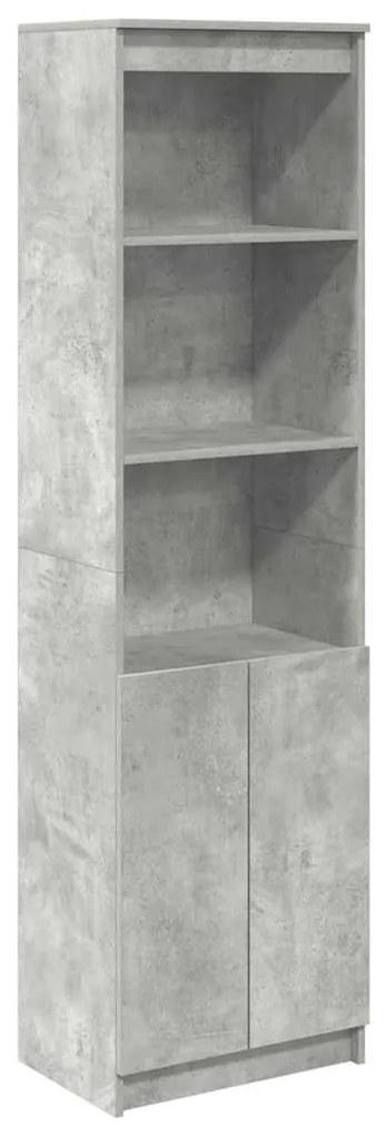 betonszürke szerelt fa magasszekrény 50x35x180 cm