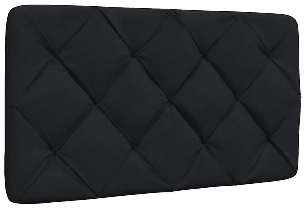 fekete szövet ágy matraccal 90x190 cm