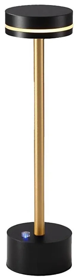 Dimmelhető újratölthető LED asztali lámpa SAM LED/5W/5V 3600 mAh fekete/arany