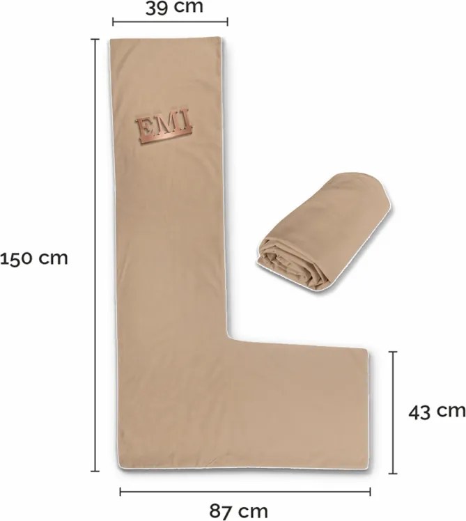 Színes EMI párnahuzat Snug L kismama párnára, capuccino