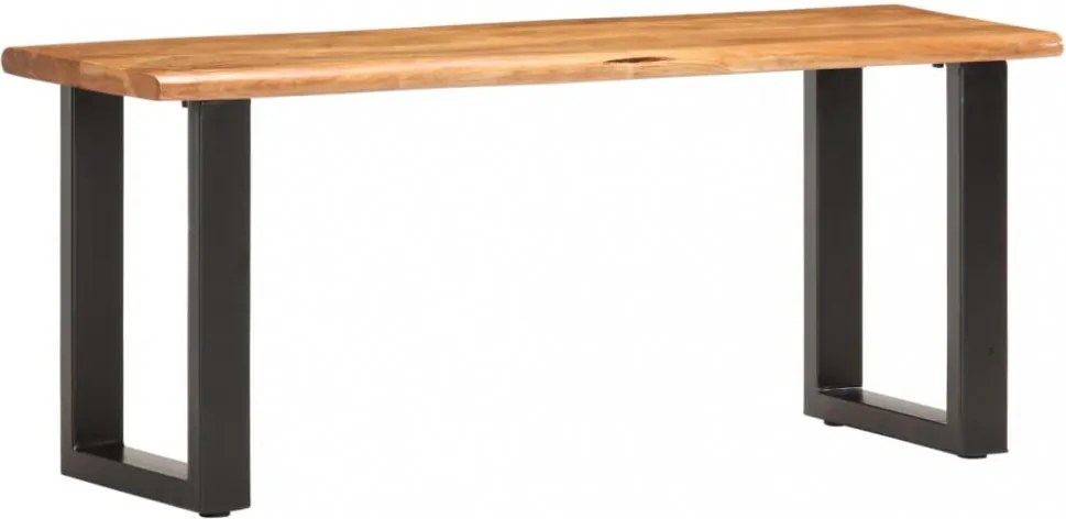 tömör akácfa és acél természetes szélű pad 110 cm