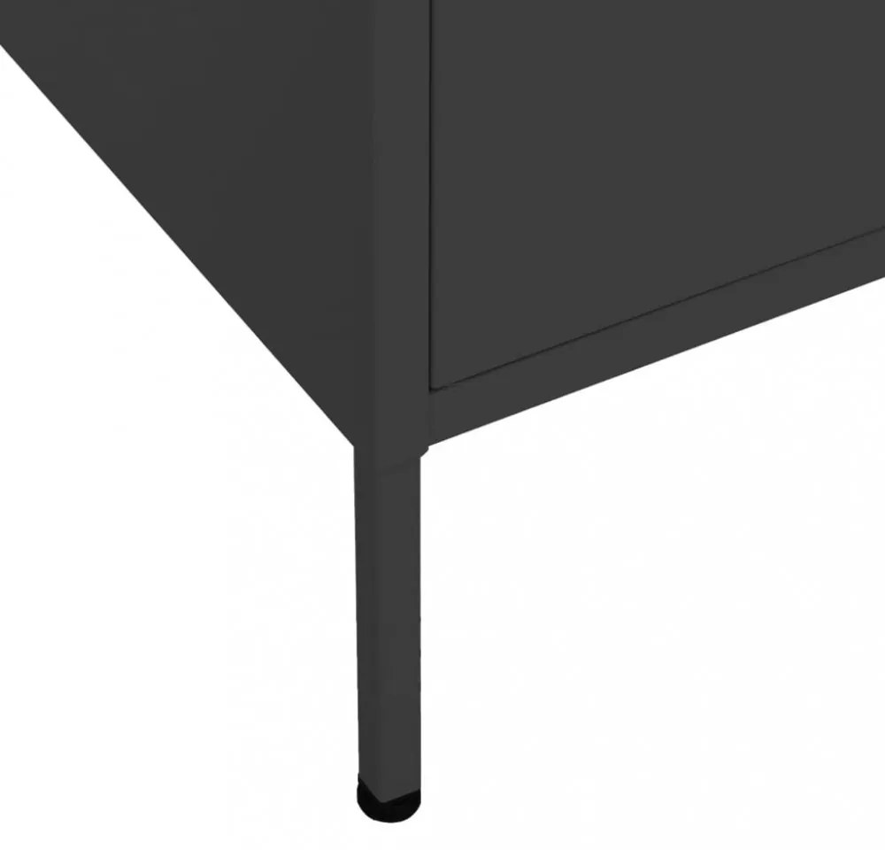 fekete acél tárolószekrény 80 x 35 x 101,5 cm