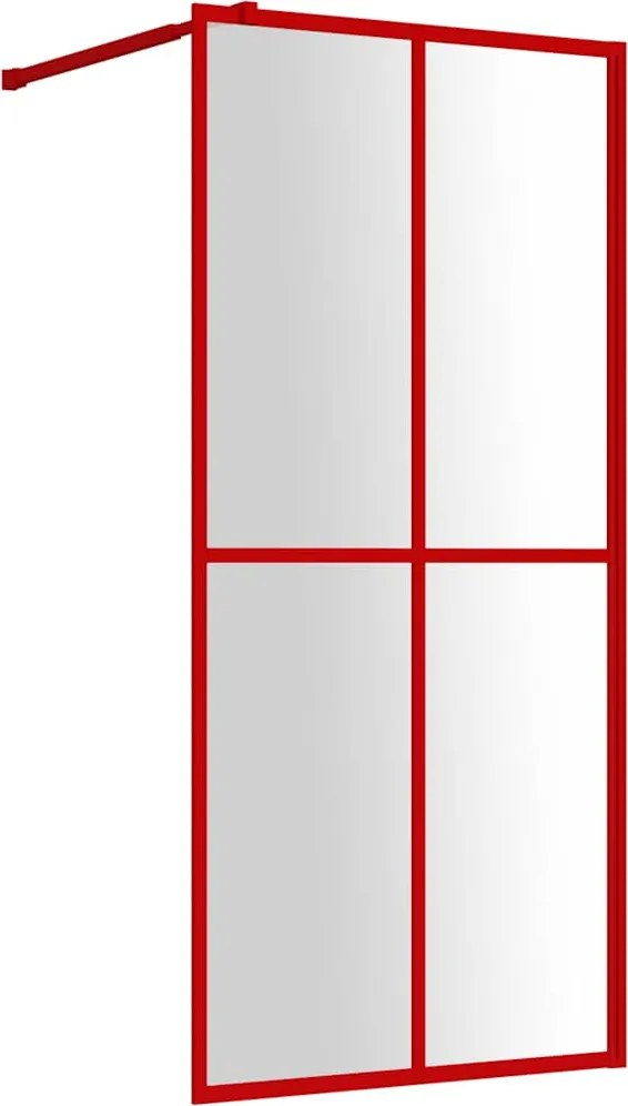 vidaXL piros zuhanyfal átlátszó ESG üveggel 100 x 195 cm