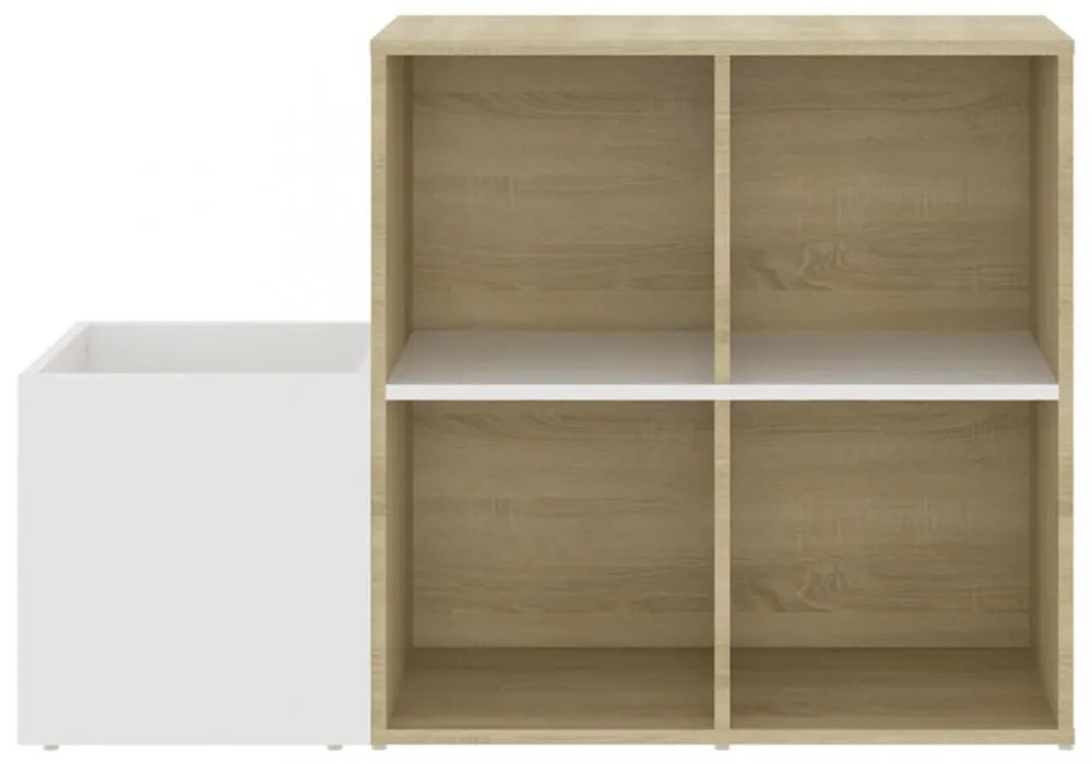 fehér-sonoma szerelt fa előszobai cipősszekrény 105x35,5x70 cm