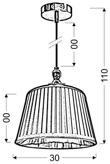 Csillár zsinóron AMORE 1xE27/60W/230V fekete