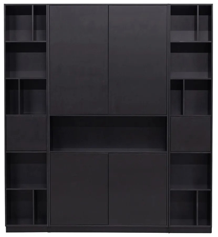 Fekete borovi fenyő moduláris könyvespolc 190x210 cm Finca – WOOOD