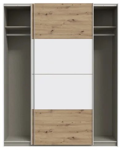 Gardróbszekrény KARO 170x210 cm fehér/artisan tölgy