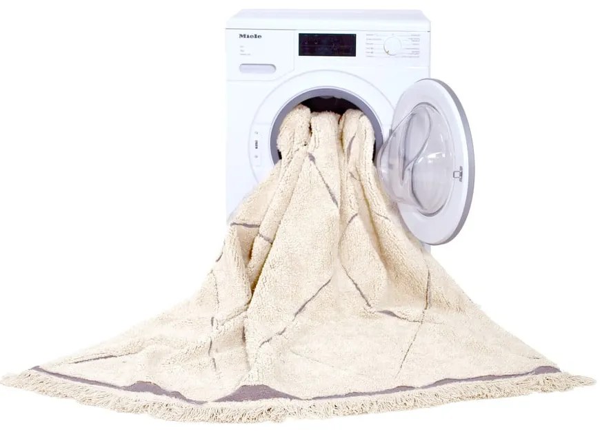 Krémszínű mosható kézi szövésű pamut szőnyeg 140x200 cm Bereber – Lorena Canals