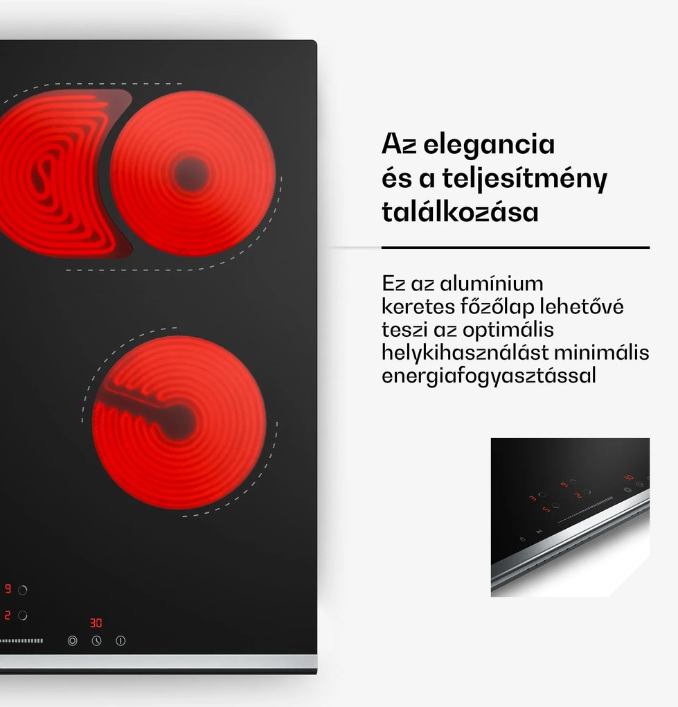 Klarstein Verosteel üvegkerámia főzőlap | 4 zóna | minimalista, nagy teljesítményű | 6600 W | 60 cm