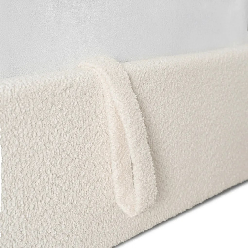 Krém Bouclé Franciaágy Ágyneműtartóval. 160x200 MARSYLIA