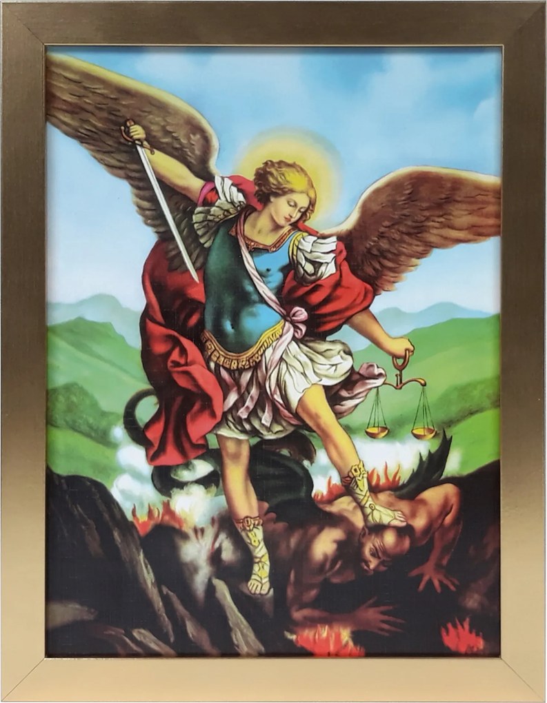 Vászonkép 45x35 Szent Mihály Arány Arany Keret