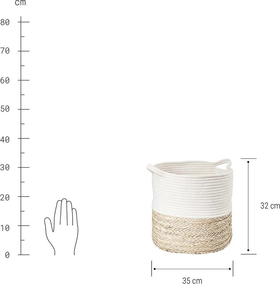 COTTON BRAID kosár, Ø 35 cm