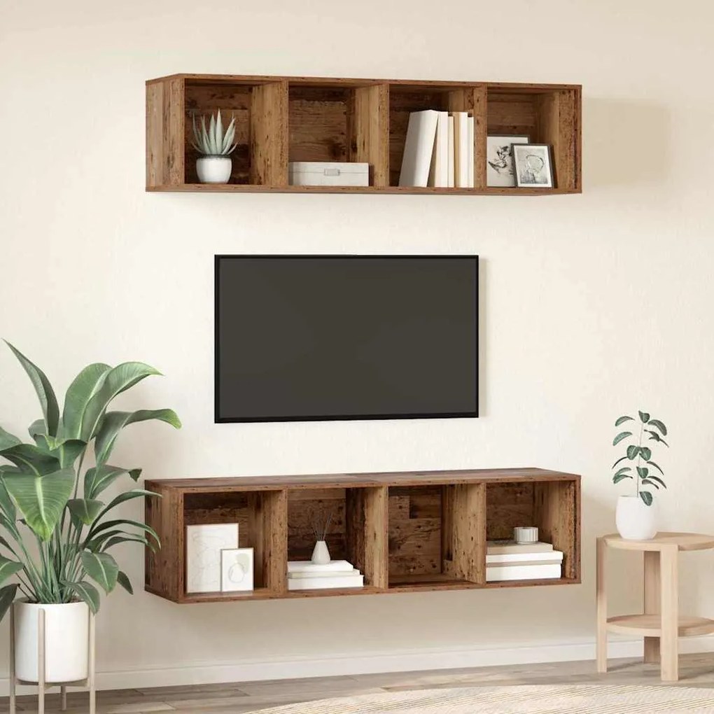 TV szekrény garnitúra 2 pcs Régi fa 37 x 37 x 142.5 cm Faanyag
