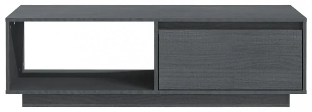 szürke tömör fenyőfa dohányzóasztal 110 x 50 x 33,5 cm