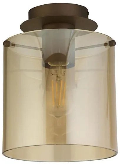 Searchlight 88911-1MO - SWEDEN mennyezeti lámpatest 1xE27/60W/230V, átm. 22 cm, barna/füstszínű