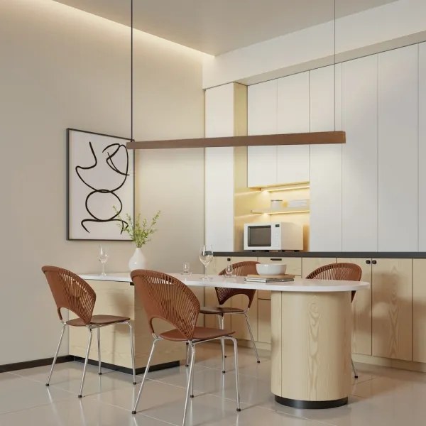 Immax NEO 07304L - LED dimmelhető zsinóros csillár MADEIRA 33W/230V Wi-Fi Tuya 152 cm tölgy