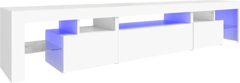 vidaXL fehér TV-szekrény LED-lámpákkal 215x36,5x40 cm