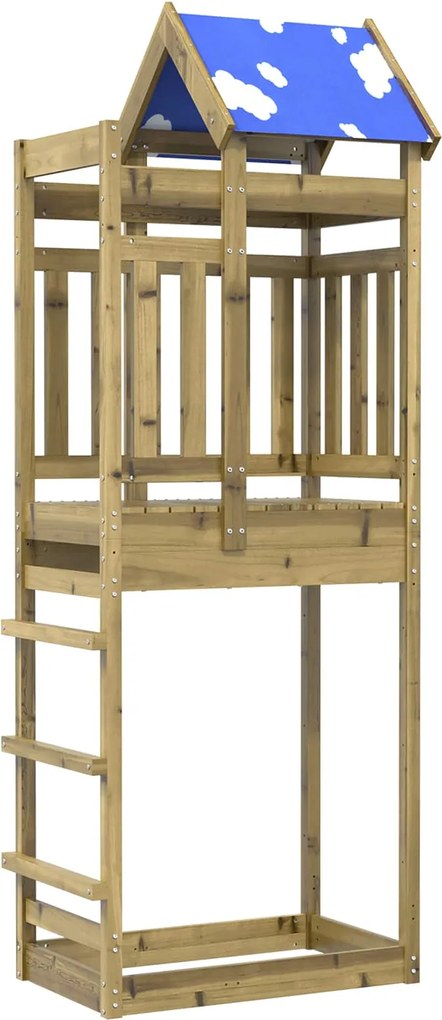 vidaXL Játék Torny Barna 85 x 52,5 x 239 cm Szilárd Impregnált Fa