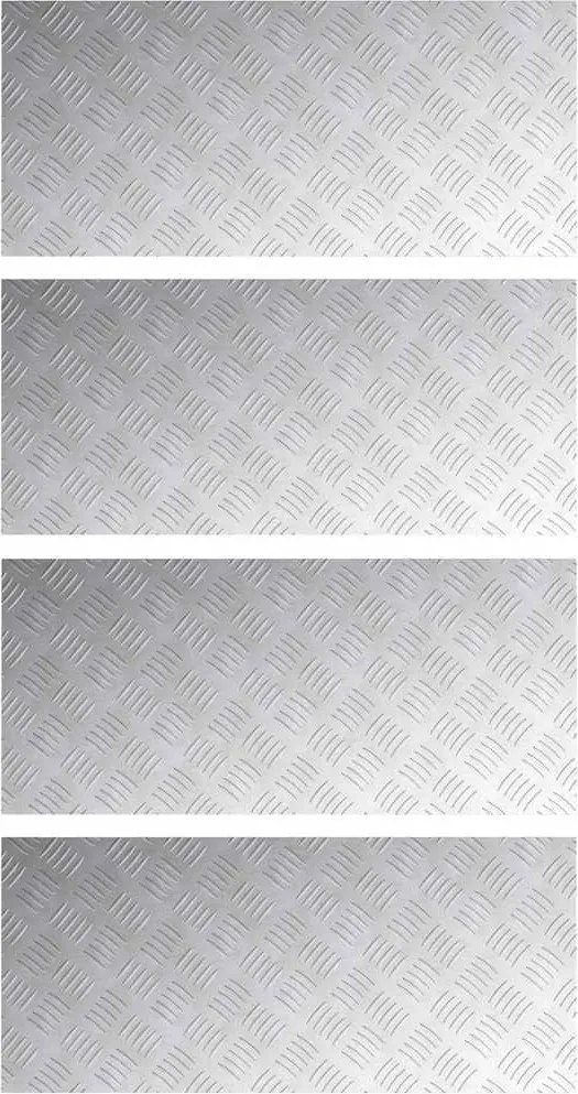 vidaXL Lépcsőfok Négyszögletes 4 pcs Ezüst 90 x 40 cm Alumínium
