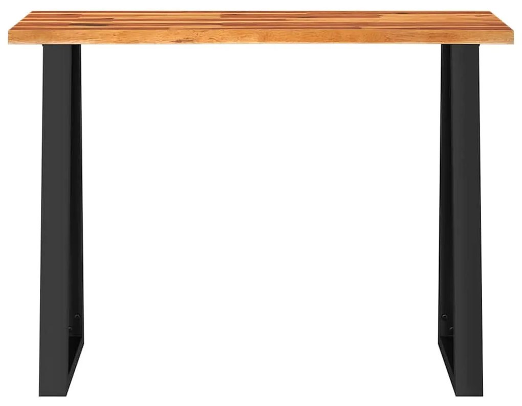 tömör akácfa konzolasztal természetes éllel 110x35x80 cm