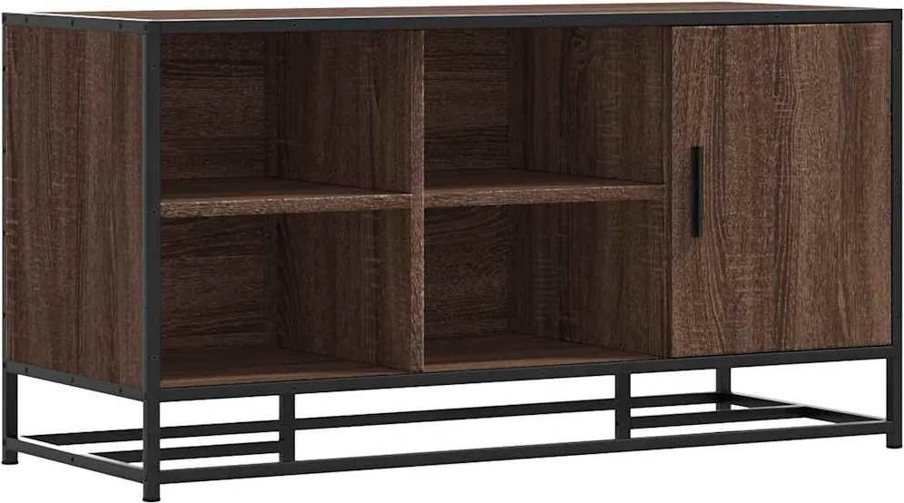 vidaXL cipőpad barna tölgy 100x40x53,5 cm Gépi fa és fém