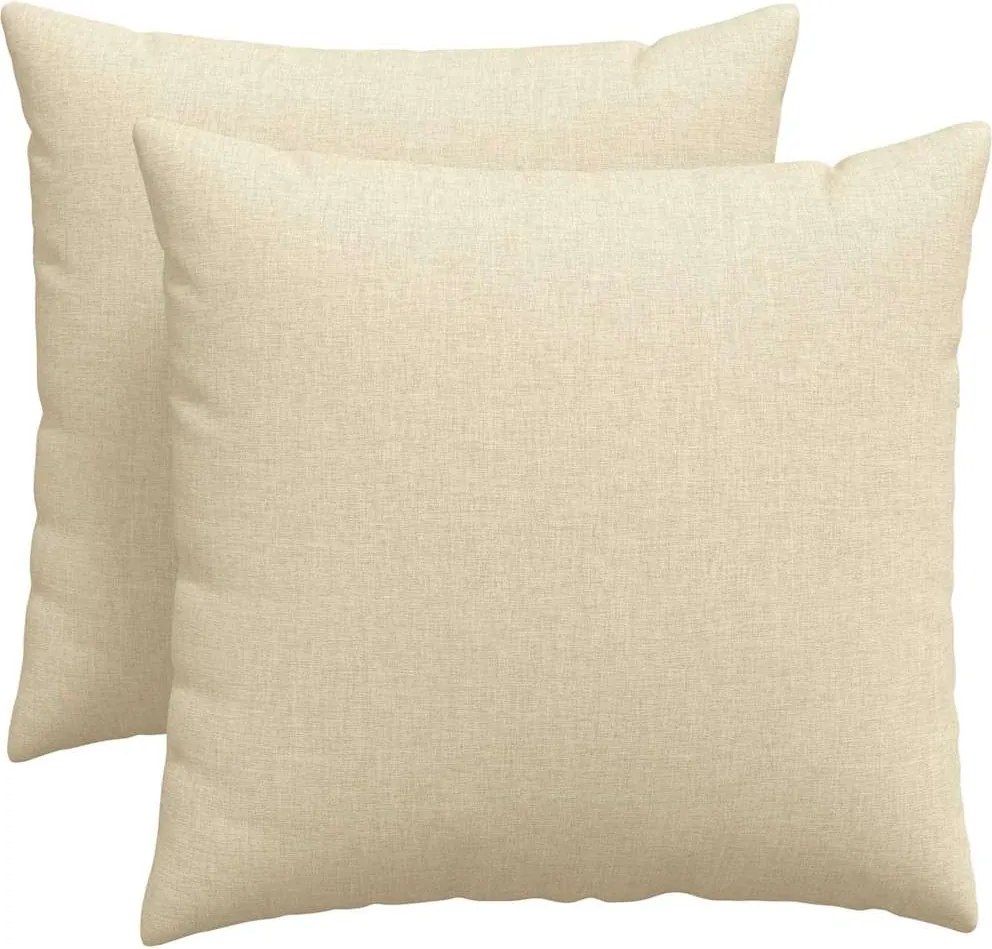 vidaXL Kanapé párnák 2 pcs Krém 50 x 50 cm szövet