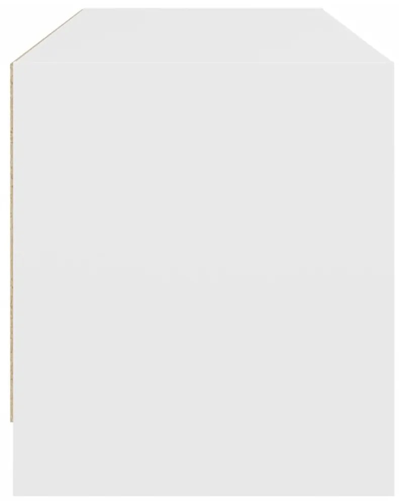 fehér TV-szekrény üvegajtókkal 102 x 37 x 42 cm