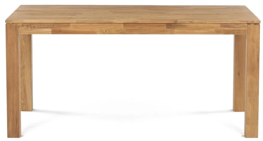 Étkezőasztal 160x90x75, tömör fehér tölgy, olajos felületkezelés, 8x8 cm-es lábak