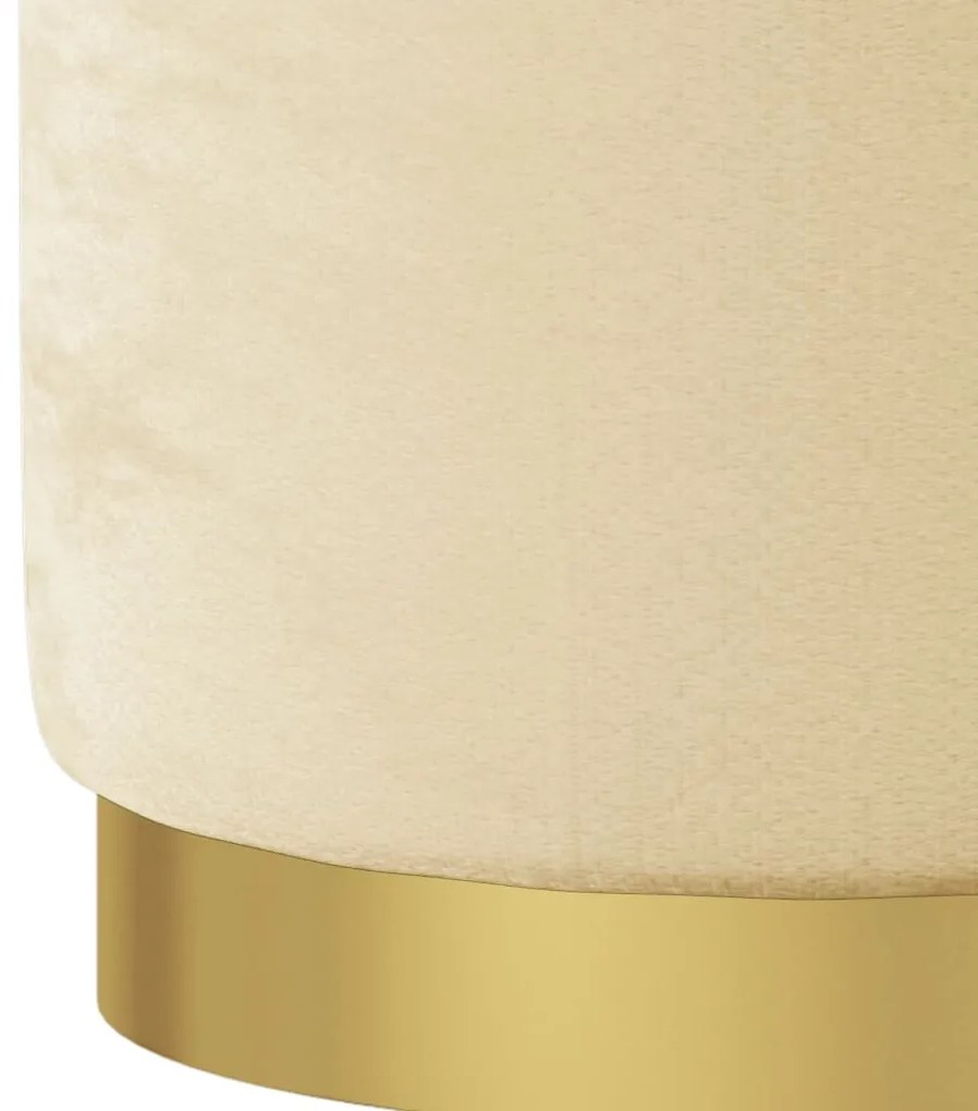 barackszínű kerek bársonyülőke tárolóval 31 x 37 cm