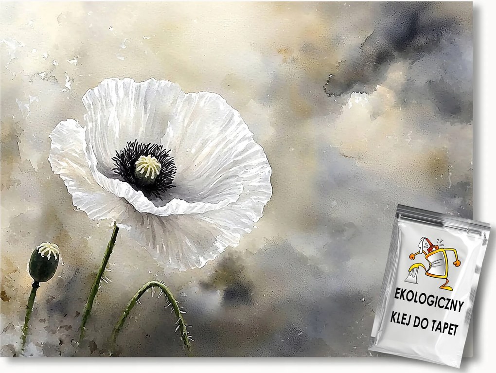 Fotótapéta Flizelina Természet Növényzet Virág Fehér Pipacs Boho 200x140 ragasztó