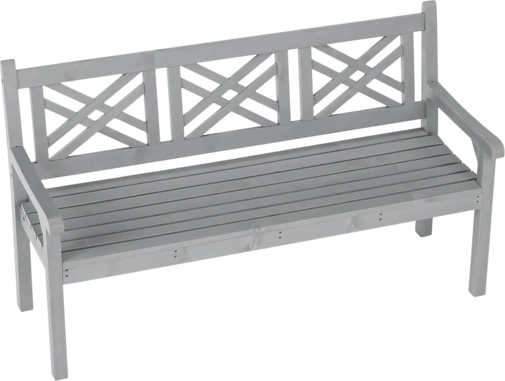 Fából készült kerti pad, szürke, 150 cm, FABLA